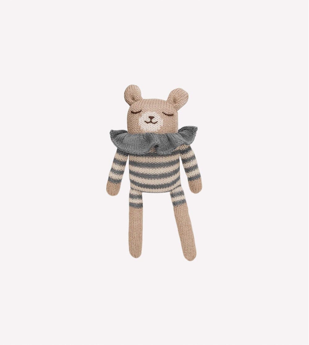 Main Sauvage Teddy Knit Toy - Slate Striped Romper | Torgunns Barneklær AS