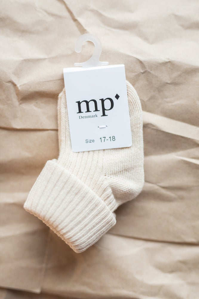 mp Denmark Cotton Rib Socks - Ecru Strømpebukser & Sokker mp Denmark 