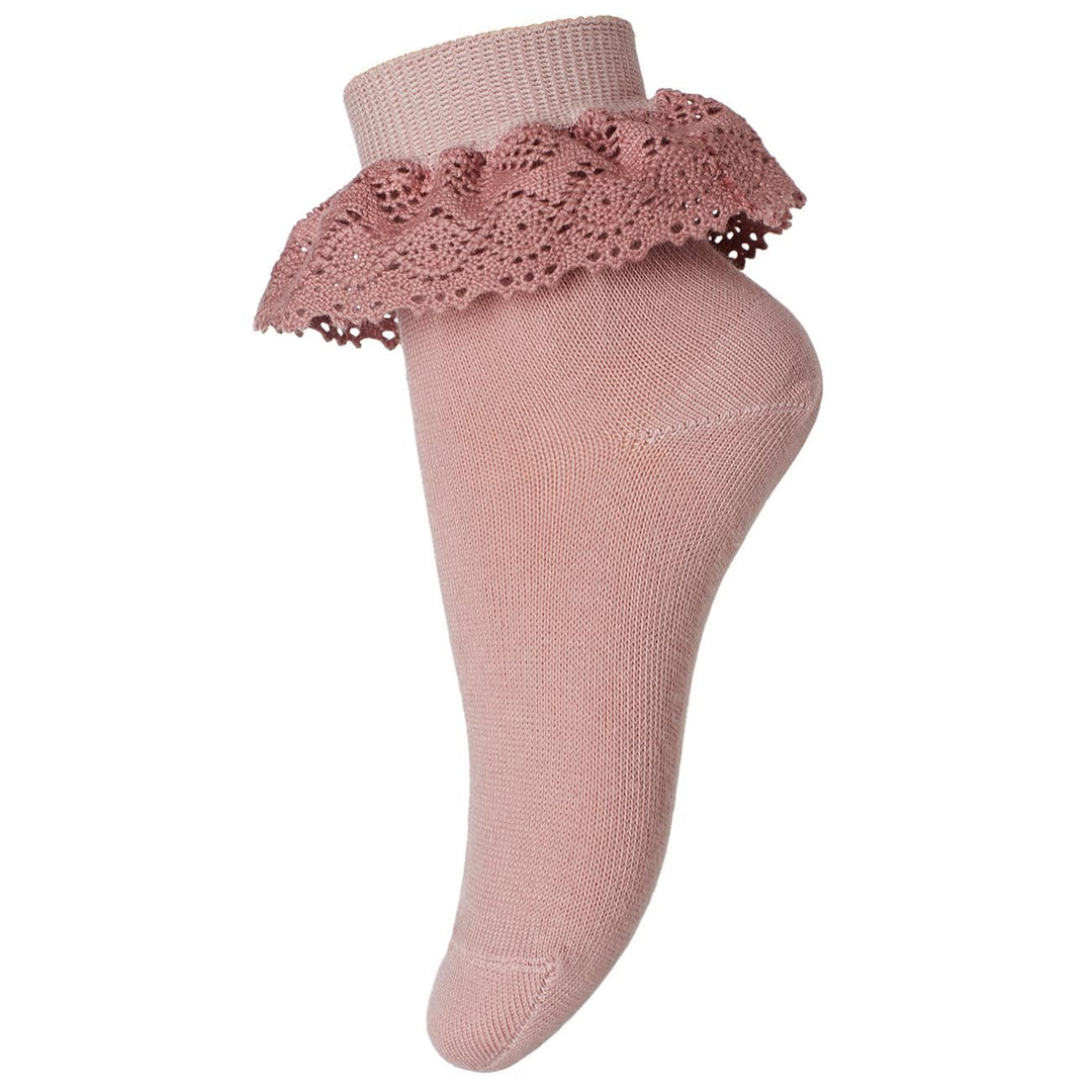 mp Denmark Sokk m/Blondekant - WOOD ROSE - Torgunns Barneklær