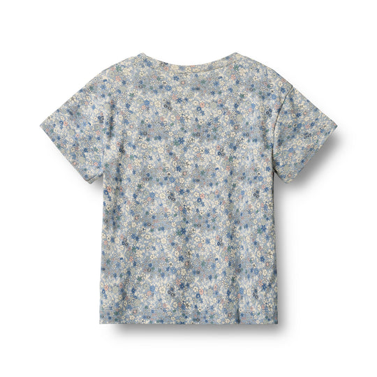 Wheat Main T-Shirt S/S Ella - Blue summer flowers