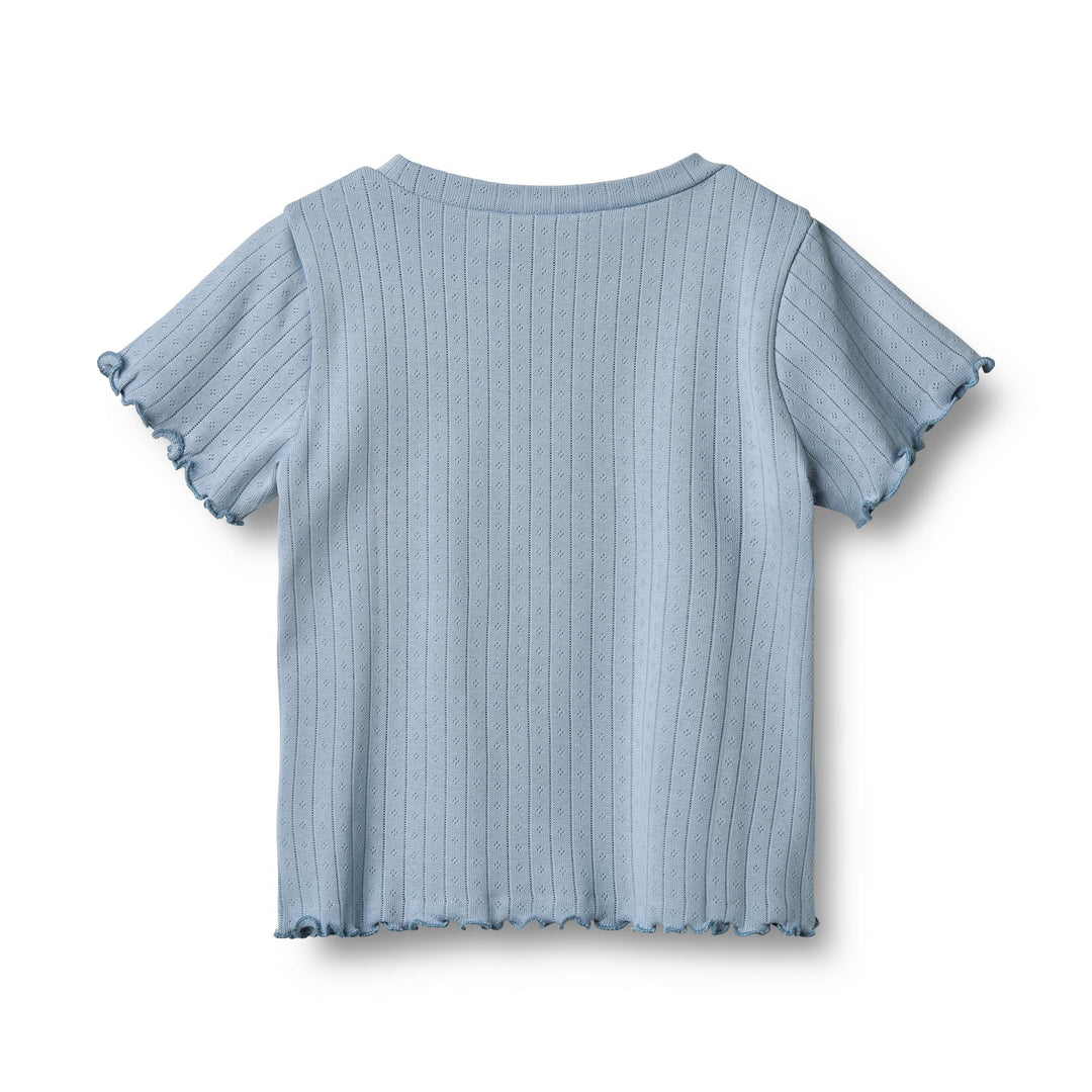 Wheat Main Rib T-Shirt S/S Irene - Morning sky