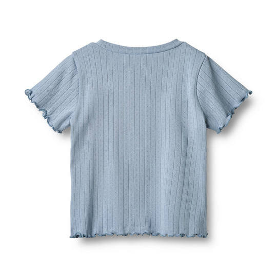 Wheat Main Rib T-Shirt S/S Irene - Morning sky