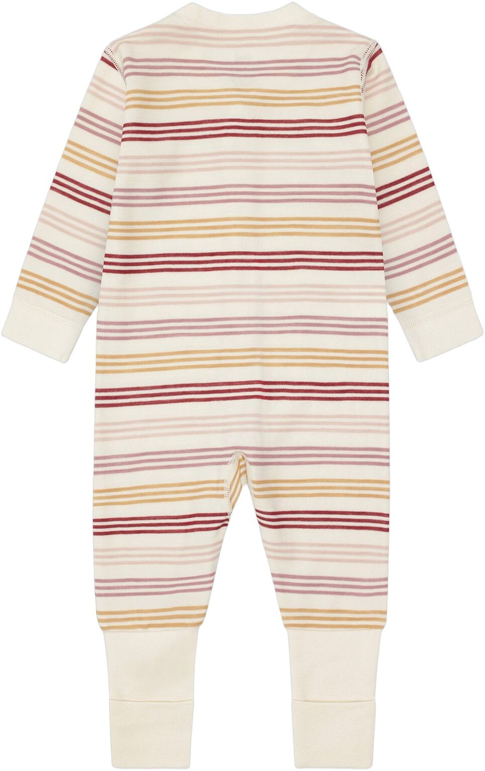 Hust &amp; Claire | Manu Zip 3 Stripes Pysj Ull/Bambus – Offwhite