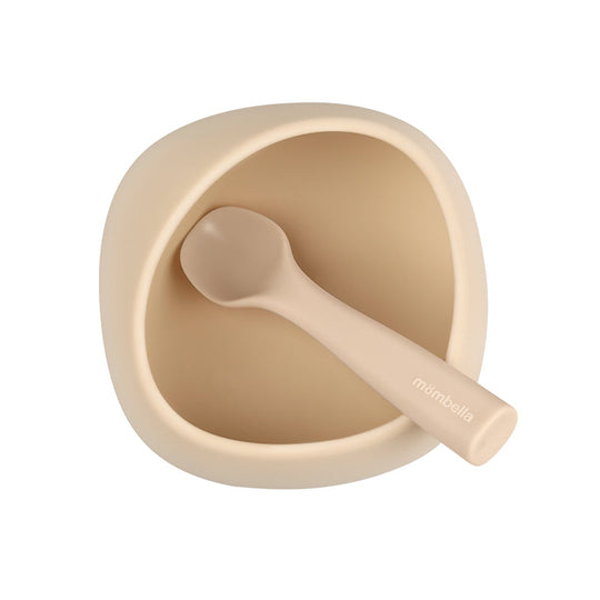 mombella | Silikon Skål m/Sugekopp - Beige - Torgunns Barneklær AS