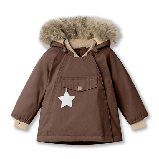 Mini A Ture | WANG vinterjakke m/Ekte pels – Chestnut Brown