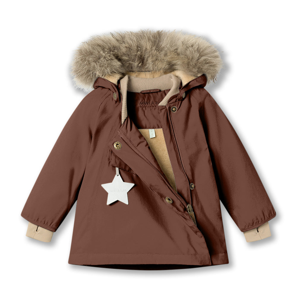 Mini A Ture | WANG vinterjakke m/Ekte pels – Chestnut Brown