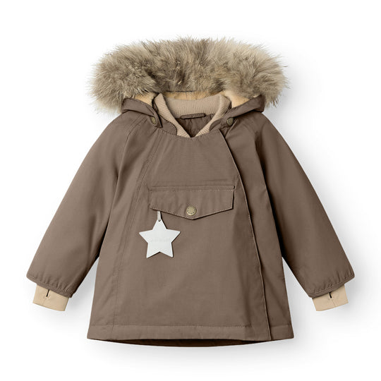 Mini A Ture | WANG Vinterjakke m/Ekte pels – Morel Grey