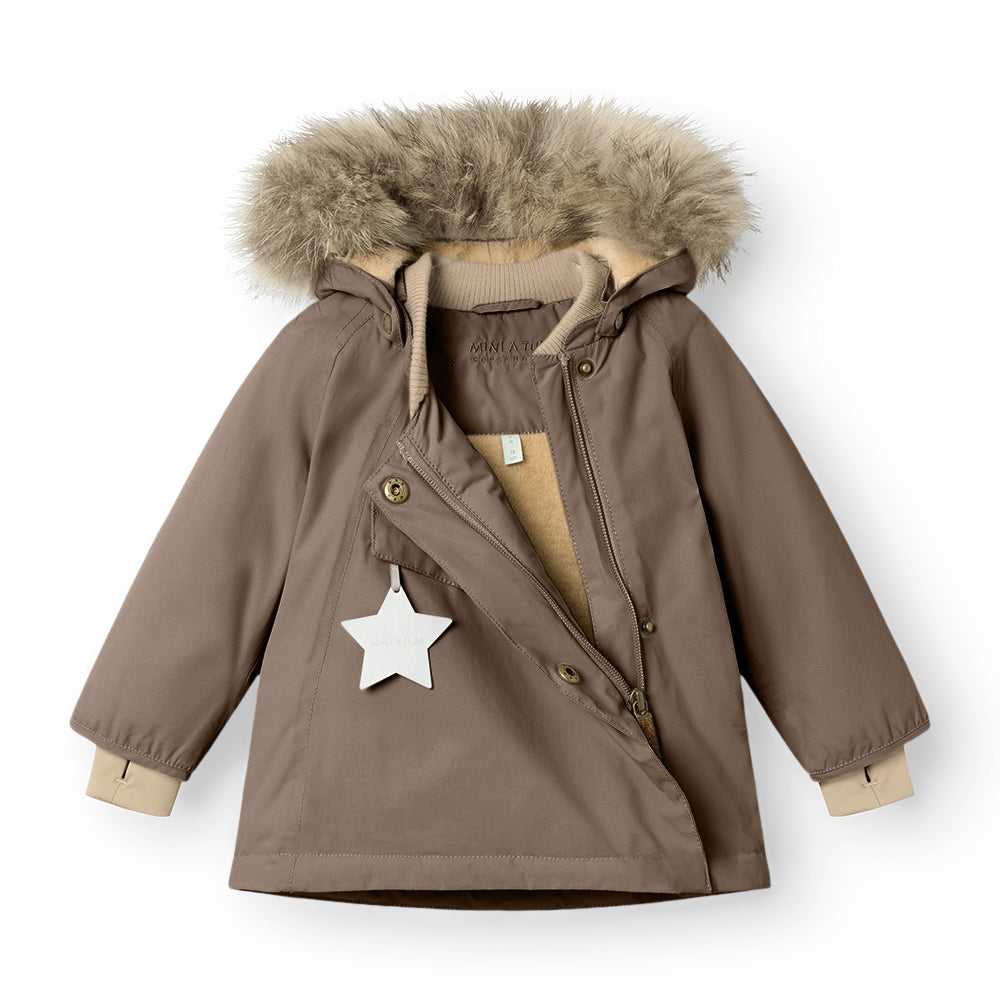 Mini A Ture | WANG Vinterjakke m/Ekte pels – Morel Grey