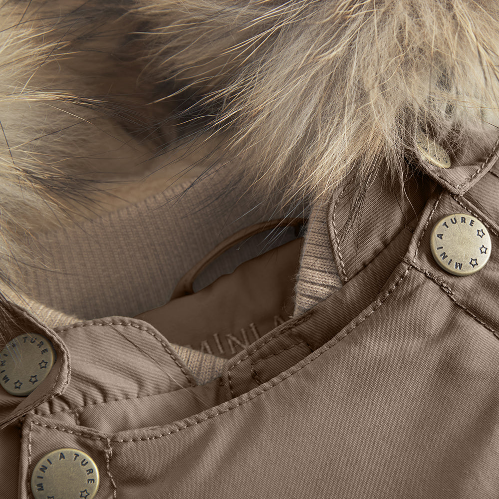 Mini A Ture | WISTI vinterdress m/Ekte pels – Morel Grey