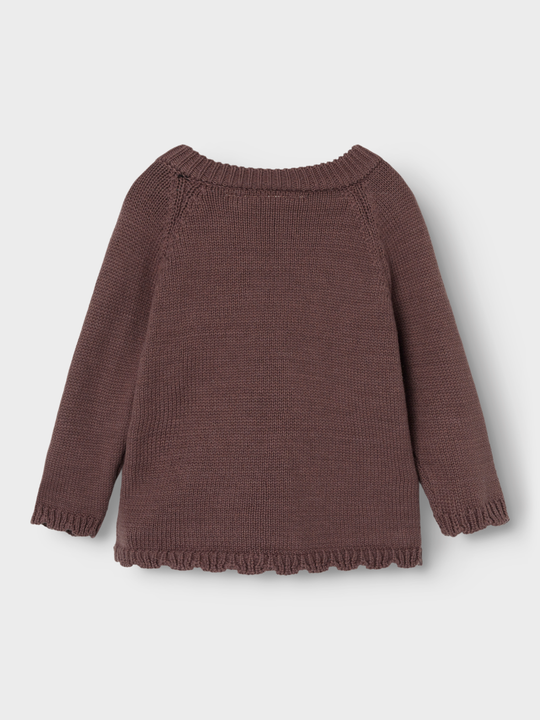 Lil' Atelier Baby LAGUNA LS WRAP KNIT - Peppercorn