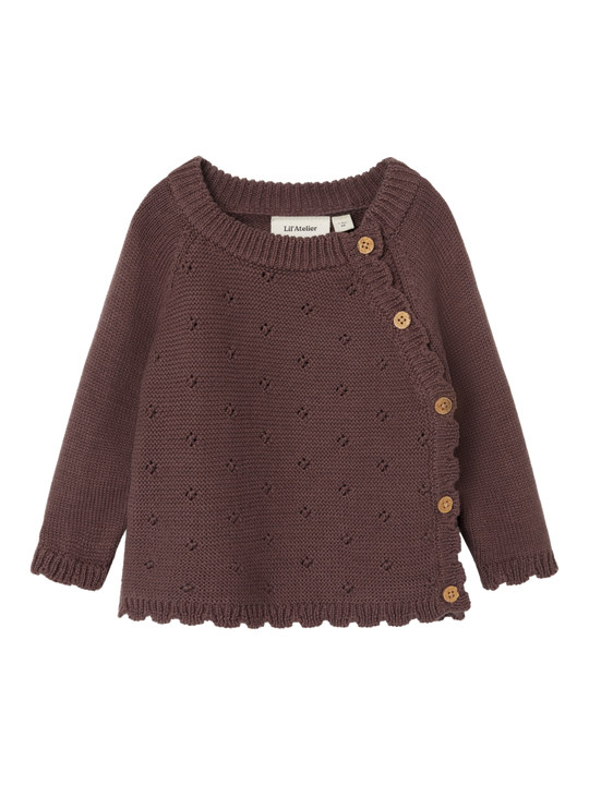 Lil' Atelier Baby LAGUNA LS WRAP KNIT - Peppercorn