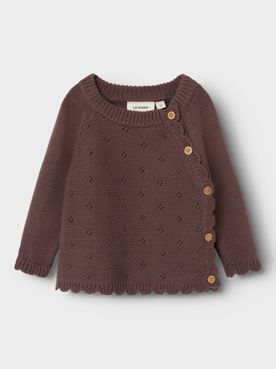 Lil' Atelier Baby LAGUNA LS WRAP KNIT - Peppercorn