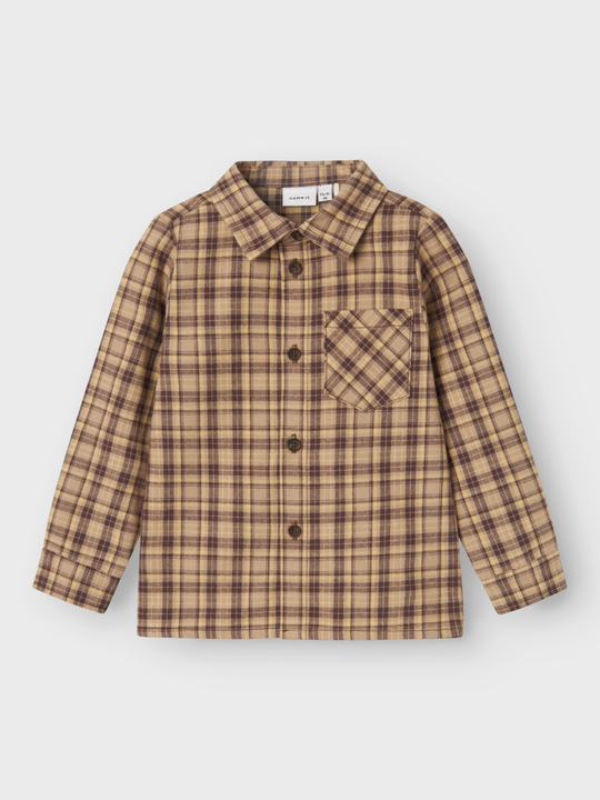 name it mini RESOREN LS SHIRT - Weathered Teak