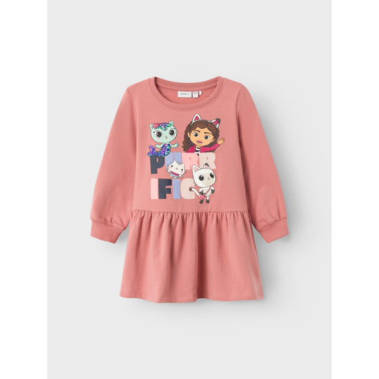 name it mini DIDI GABBY SWEAT DRESS - Ash Rose - Torgunns Barneklær AS