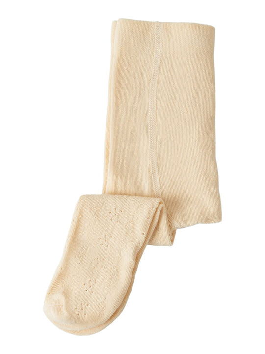 Lil' Atelier Baby ILSO ROA POINTELLE PANTYHOSE - Wood Ash - Torgunns Barneklær AS