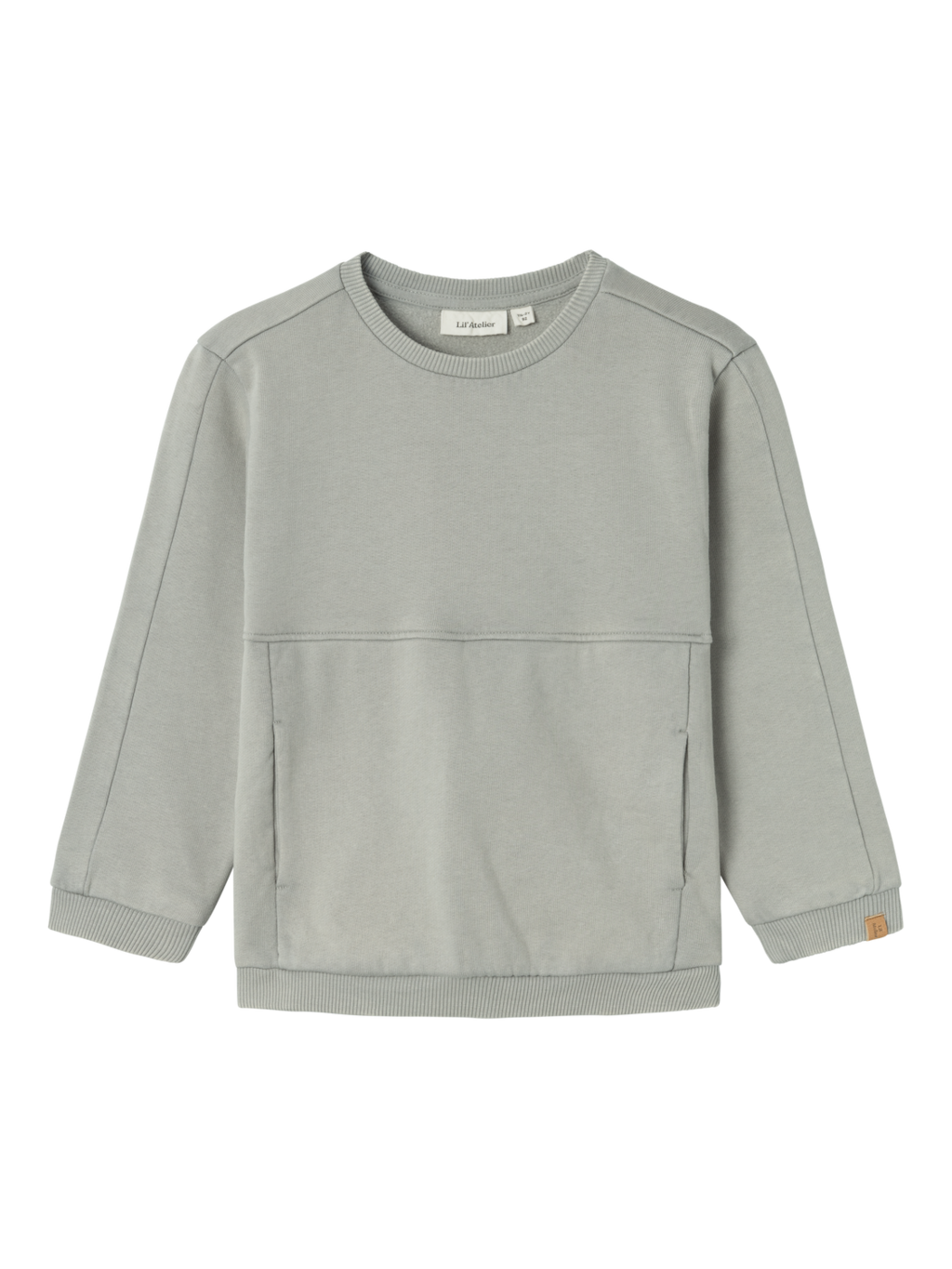 Lil' Atelier Mini NALF FOLO LS LOOSE SWEAT - Limestone - Torgunns Barneklær AS