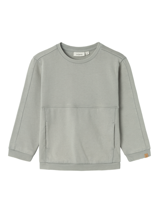 Lil' Atelier Mini NALF FOLO LS LOOSE SWEAT - Limestone - Torgunns Barneklær AS