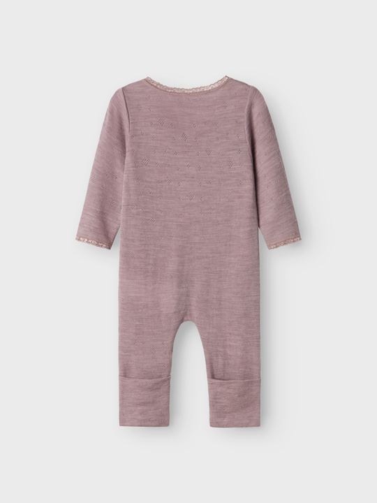 name it baby WANG WOOL NEEDLE NIGHTSUIT SOLID NOOS - Purple Dove