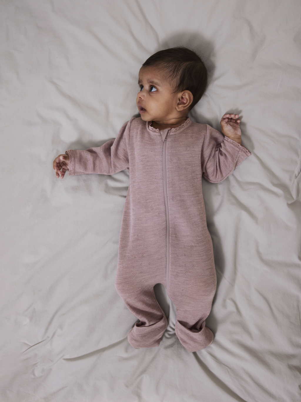 name it baby WANG WOOL NEEDLE NIGHTSUIT SOLID NOOS - Purple Dove