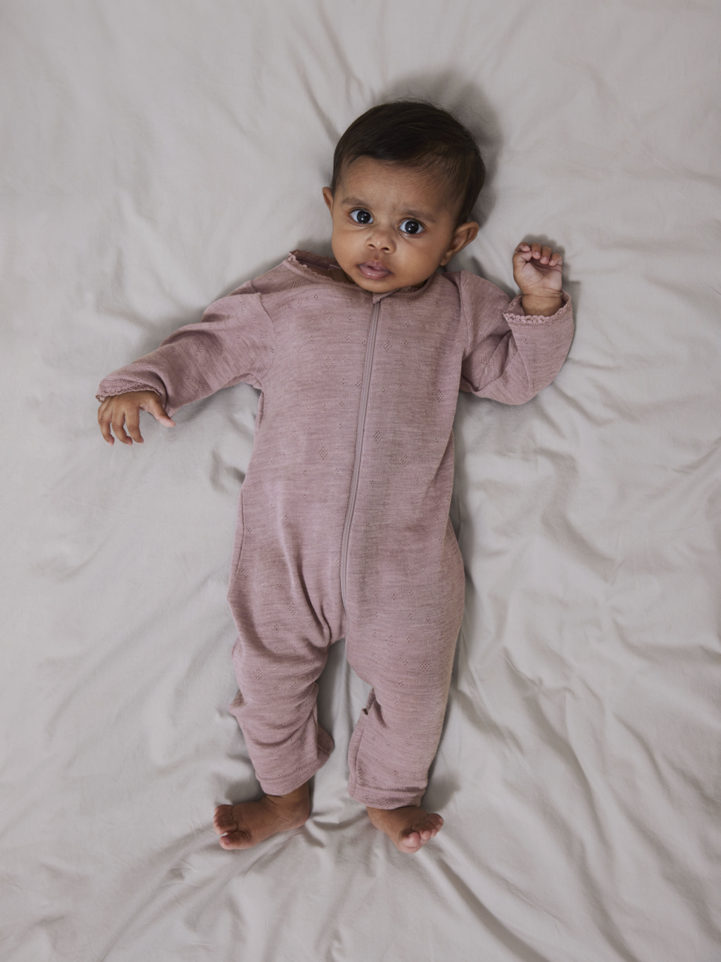 name it baby WANG WOOL NEEDLE NIGHTSUIT SOLID NOOS - Purple Dove