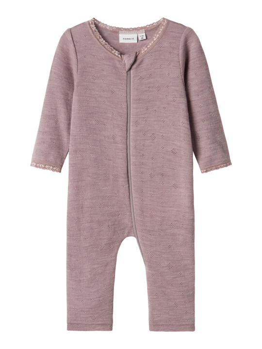 name it baby WANG WOOL NEEDLE NIGHTSUIT SOLID NOOS - Purple Dove