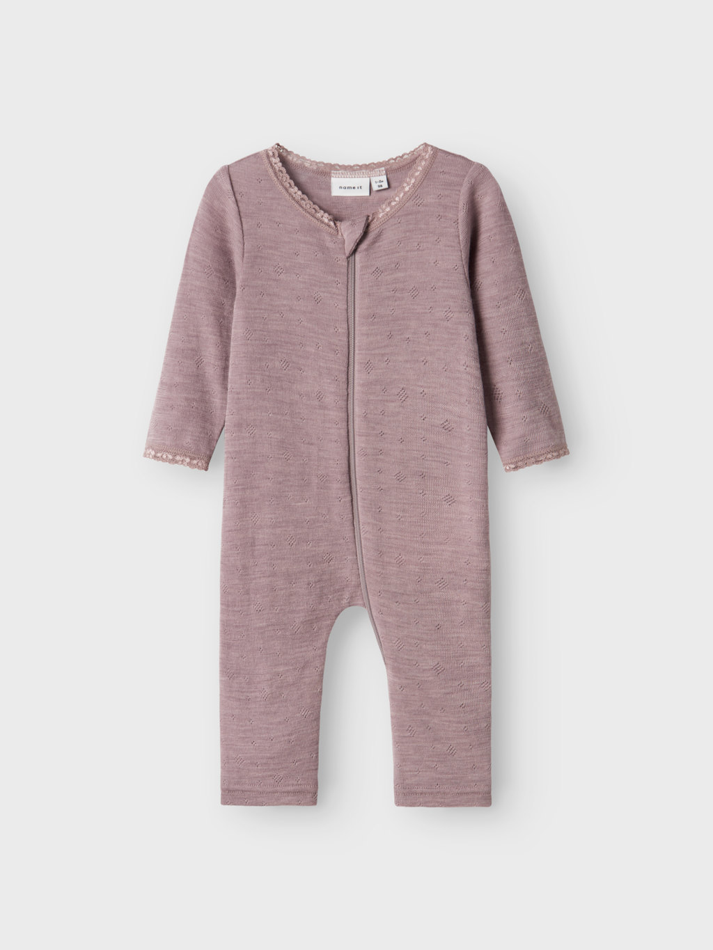 name it baby WANG WOOL NEEDLE NIGHTSUIT SOLID NOOS - Purple Dove