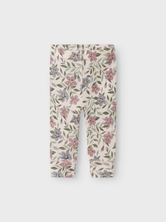 name it baby WILLOW WOOL LEGGING - Lilac Ash AOP