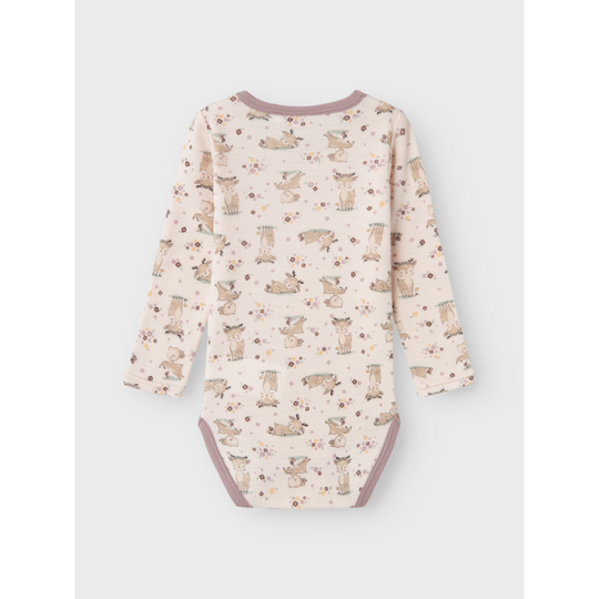 name it mini WILLIT WOOL LS BODY - Lilac Ash AOP