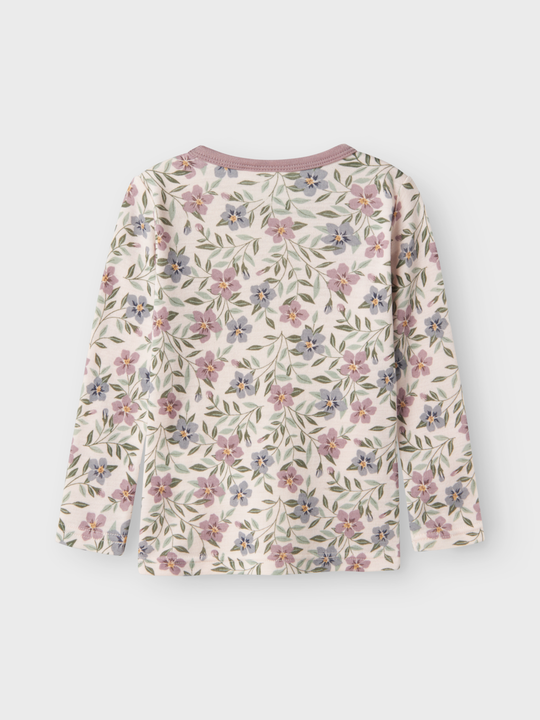 name it mini WILLOW WOOL LS TOP - Lilac Ash AOP