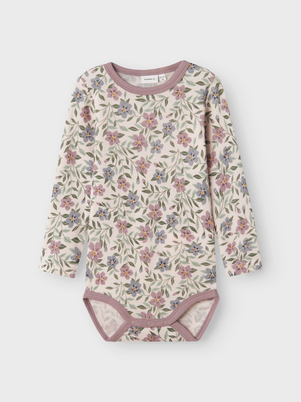 name it mini WILLOW WOOL LS BODY - Lilac Ash AOP