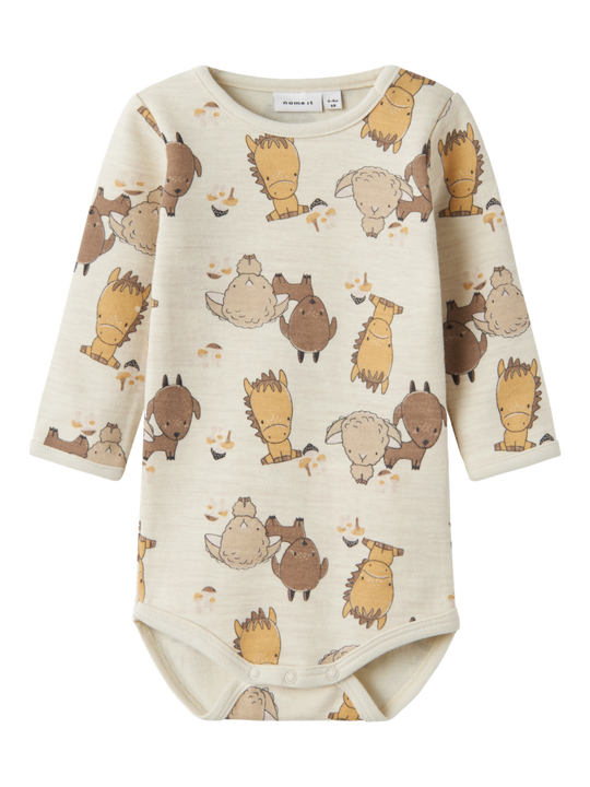 name it baby WUP WO/CO LS BODY - Peyote Melange