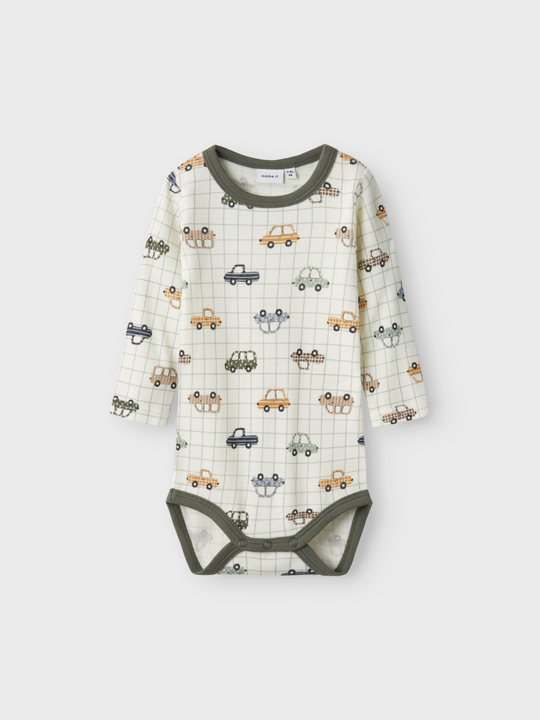 name it baby WILLOW WOOL LS BODY - Snow White AOP