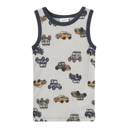 name it mini WANG WOOL NEEDLE TANK TOP NOOS - Gray Dawn CARS