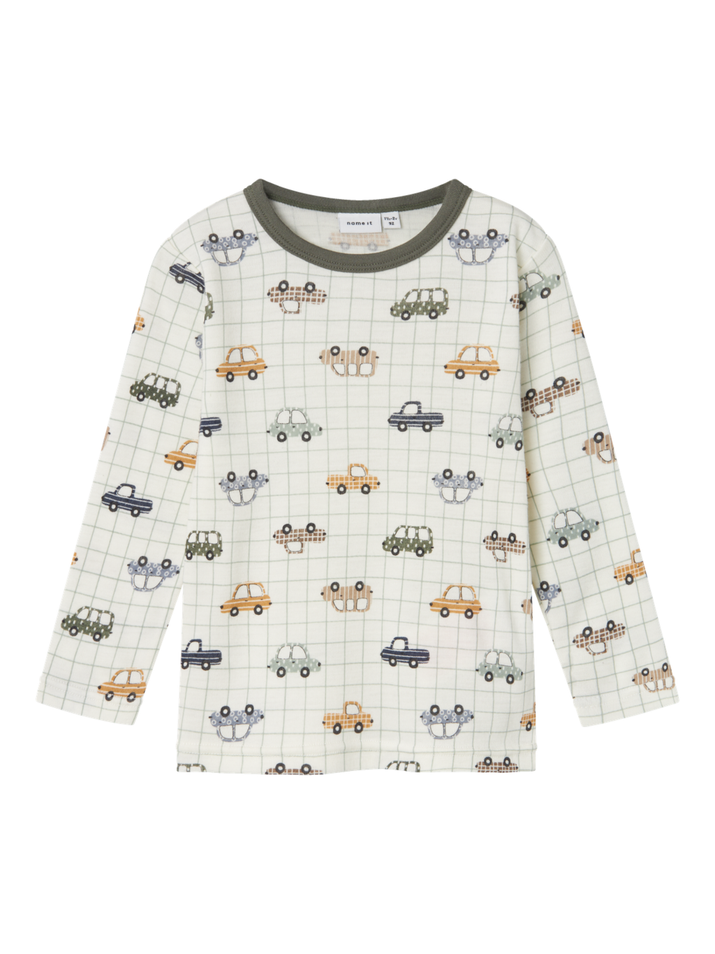 name it mini WILLOW WOOL LS TOP - Snow White AOP