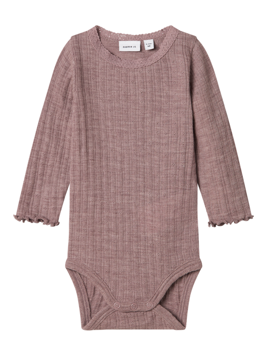 name it baby WOSSA WO/SI RIB LS BODY - Purple Dove