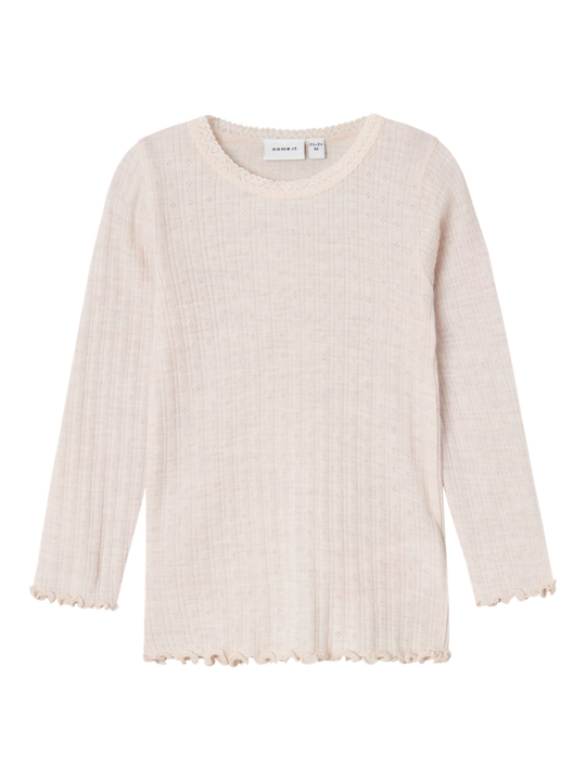 name it mini WOSSA WO/SI RIB LS TOP - Lilac Ash