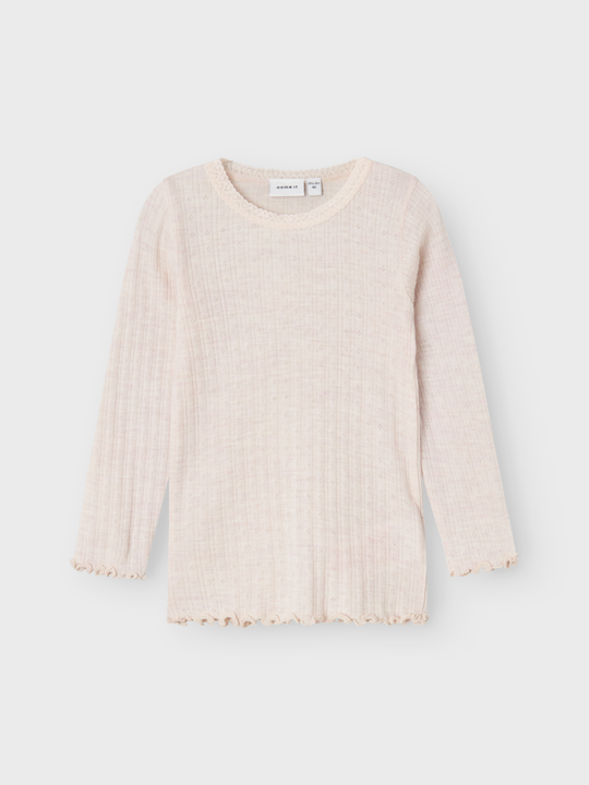 name it mini WOSSA WO/SI RIB LS TOP - Lilac Ash