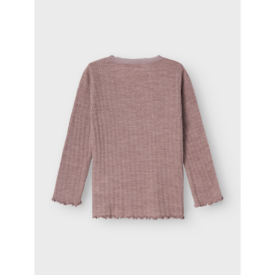 name it mini WOSSA WO/SI RIB LS TOP - Purple Dove