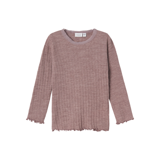 name it mini WOSSA WO/SI RIB LS TOP - Purple Dove