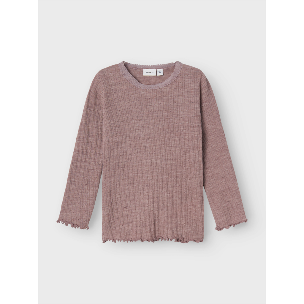 name it mini WOSSA WO/SI RIB LS TOP - Purple Dove