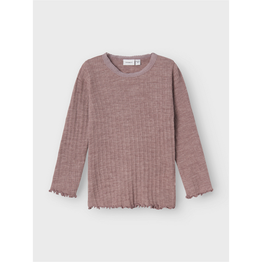 name it mini WOSSA WO/SI RIB LS TOP - Purple Dove