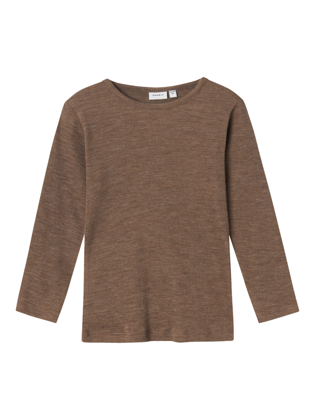 name it mini WOSSA WO/SI RIB LS TOP - Walnut