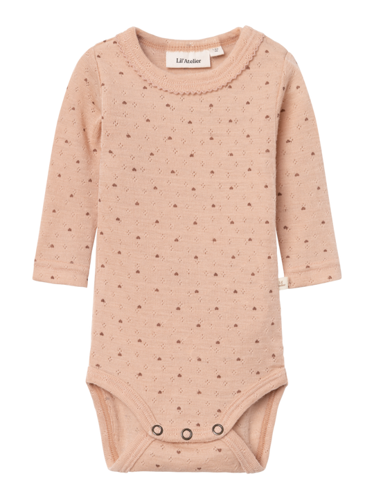 Lil' Atelier Baby NAVA LS WOOL BODY - Rugby Tan