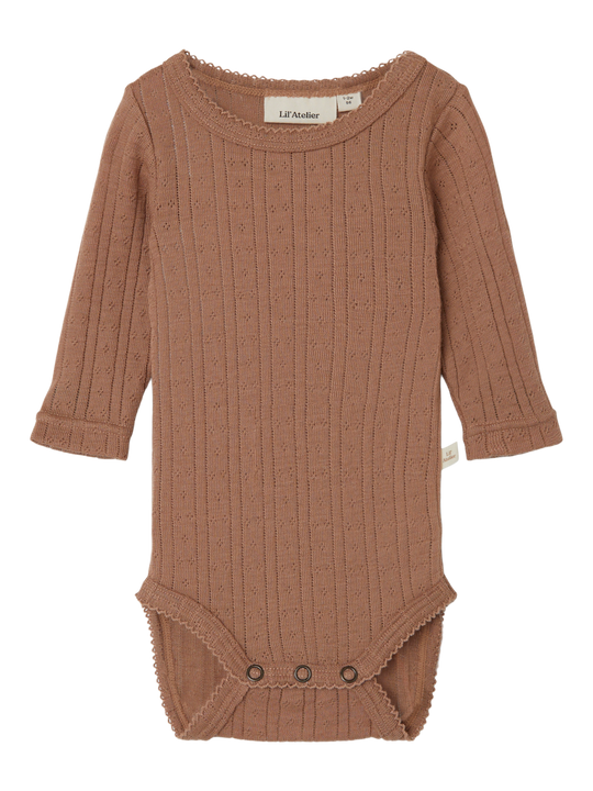 Lil' Atelier Baby NAIMA LS WOOL BODY - Beaver Fur