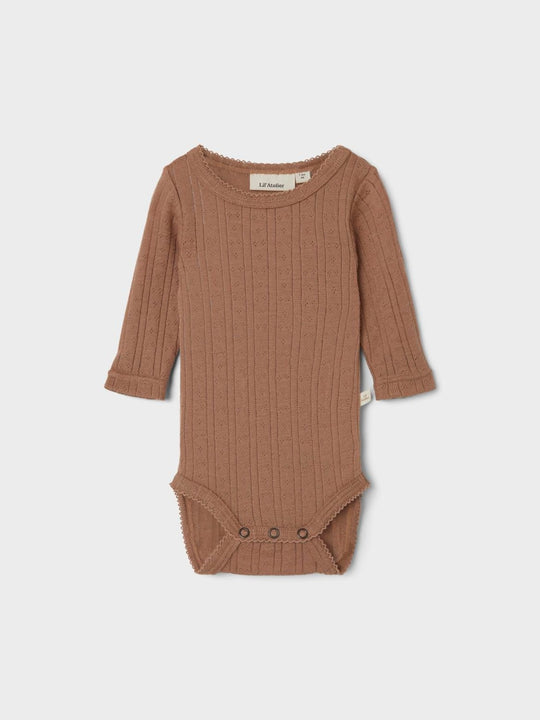 Lil' Atelier Baby NAIMA LS WOOL BODY - Beaver Fur