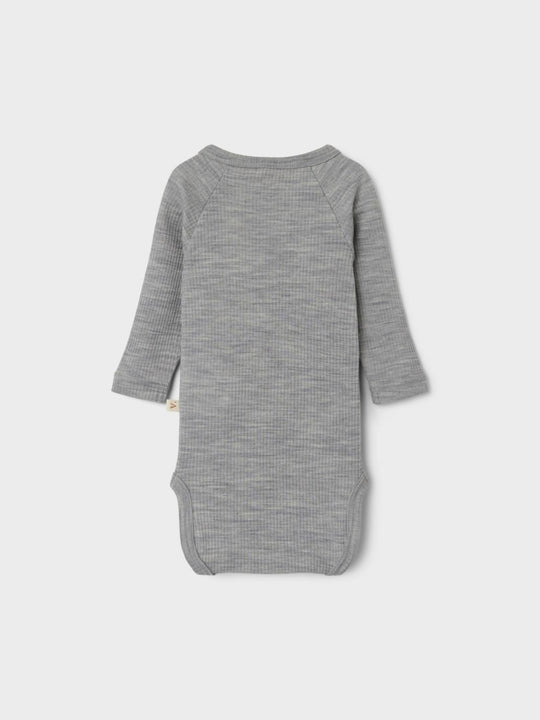 Lil' Atelier Baby FABLE LS WOOL BODY - Grey Melange