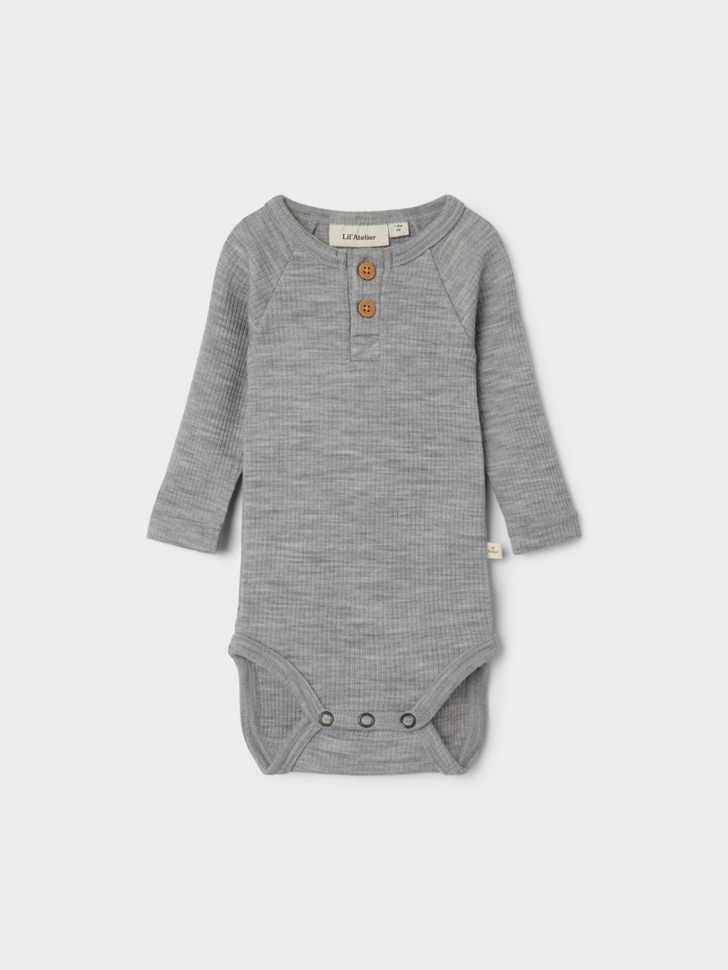 Lil' Atelier Baby FABLE LS WOOL BODY - Grey Melange