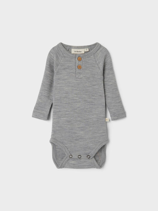 Lil' Atelier Baby FABLE LS WOOL BODY - Grey Melange