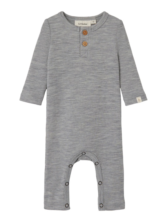 Lil' Atelier Baby FABLE LS WOOL SUIT - Grey Melange