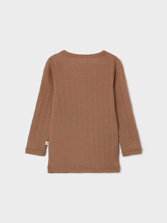 Lil' Atelier MINI NAIMA LS WOOL TOP - Beaver Fur